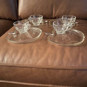 Orchard by Hazel-Atlas Set of 4 Snack Plates w/ Cups